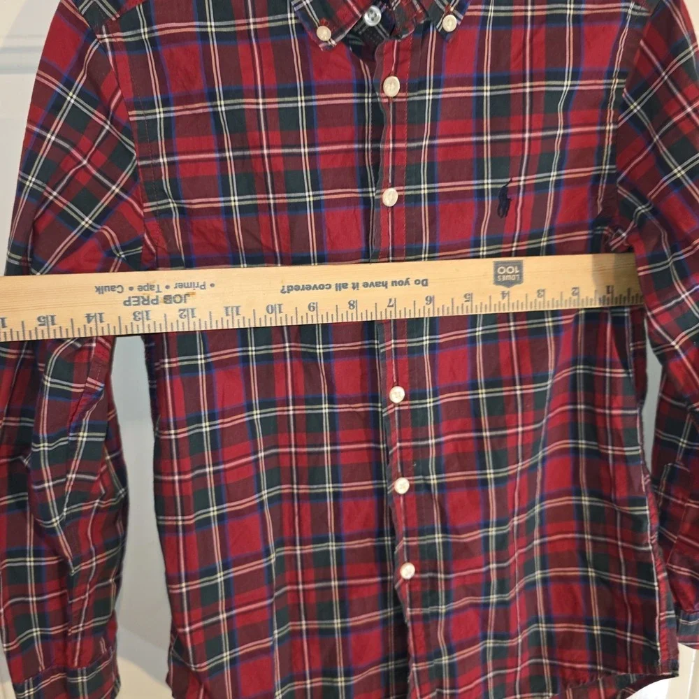 Ralph Lauren Boys Size 8 Tartan Plaid Holiday Christmas Button Down Long-sleeved
